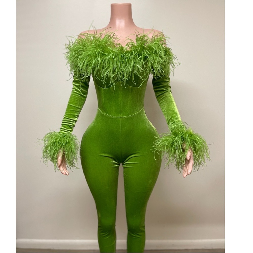 FEATHERED JUMPSUIT